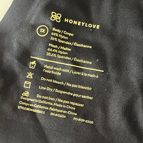 Honeylove | Black Crossover Bra Seamless Comfort Wireless 1X - Picture 3 of 4